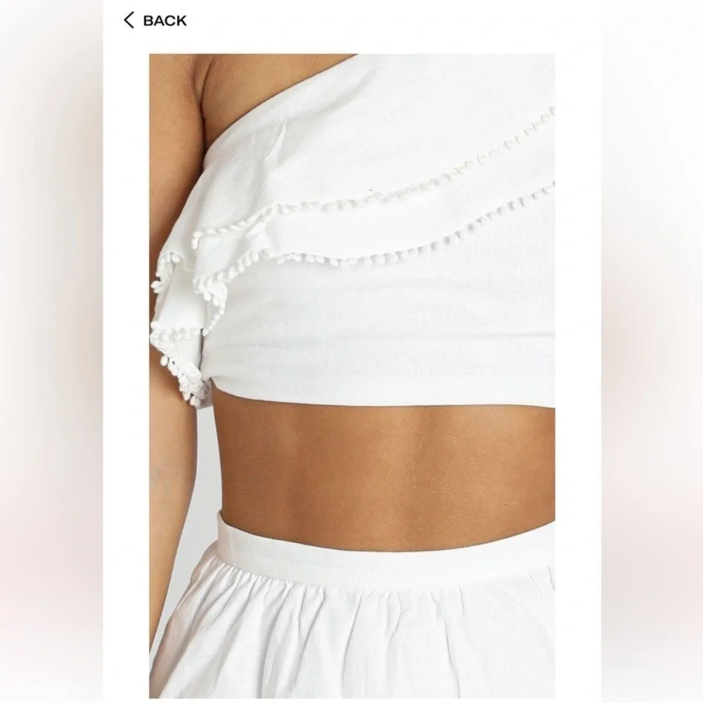 NWT Showpo Cream Bubble Mini Skirt with Ruffled Tiers Sz 14
